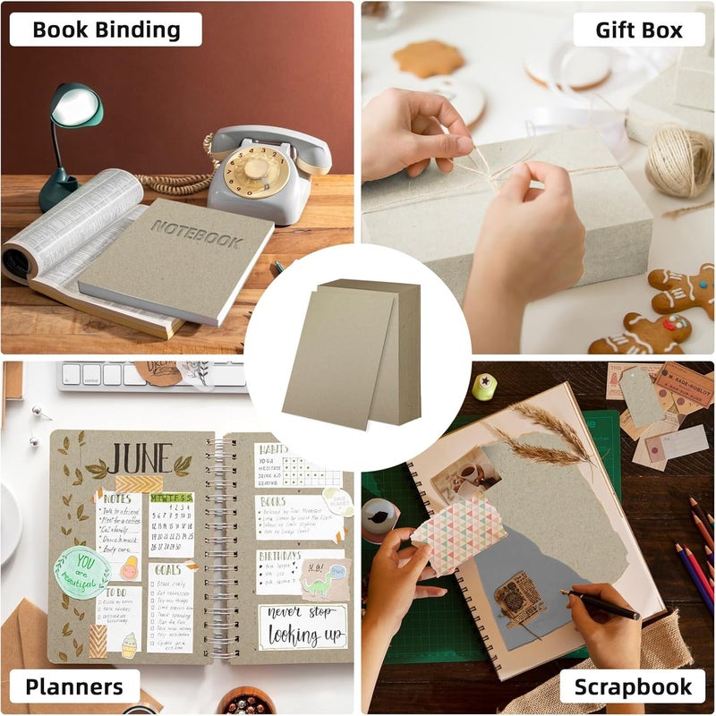 gocreate 25CT 8.5x11 Inch Book Binding Boards Grey Chip board 2mm 80PT Thick Binder Cardboard Sheets for Book Binding Cover, Making Box, Stencil Cutouts, Support Boards for Mailing & Post - Image 4